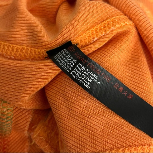 UO OUT FROM UNDER Orange Long Sleeve Crop Top XS - Picture 7 of 11